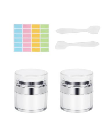Cream Jar Vacuum Bottle 2PCS Airless Pump Bottle Container Refillable Travel Bottle Portable Cosmetic Container Lotions Creams Skin Care Products Dispenser (15ml) - Buy Online on GoSupps.com