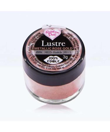 LGT RBD Edible Lustre Dust 3g Edible Metallic Pearl Shimmer Starlight Glitter Cake Decorations. Ideal for Icing Cakes Cupcakes Cookies Drinks and Chocolate. (Metallic Rose Gold) - Buy Online on GoSupps.com