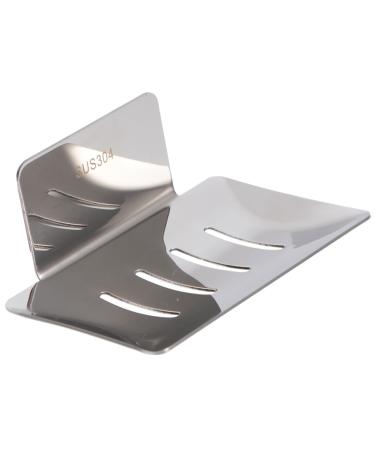 Ciieeo 1pc 304 Soap Rack Stainless Steel Soap Holder Punch Free Soap Holder Metal Soap Holder Sponge Drain Soap Holder Stainless Steel Rack Sponge Drain Rack Take a Bath Soap Box Tub Tray