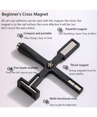 Buy Nail Magnet Set - Multifunctional Cross Cat Eye Tool & Silicone Protective Shell for Stunning Nail Art | Magnetic Nail Design Accessories (Black) - Buy Online on GoSupps.com