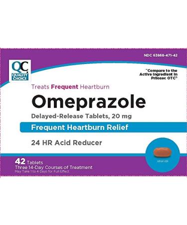 Quality Choice Omeprazole Delayed-Release Tablets 20mg - 42 Ct