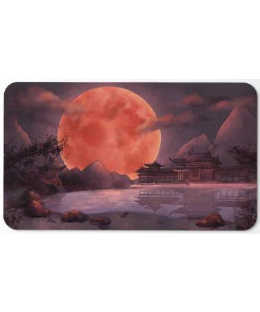 Paramint Blood Moon Shinto Temple (Stitched) - MTG Playmat - Compatible for Magic The Gathering Playmat - Play MTG, YuGiOh, Pokemon, TCG - Original Play Mat Art Designs & Accessories Stitched Shinto Temple