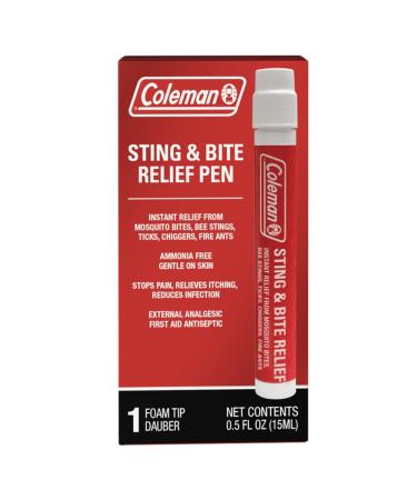 Coleman Sting and Bite Relief Pen  Relieves Itching and Pain from Most Insect Bites  First Aid Antiseptic and Analgesic  Foam Tip Dauber  0.5 floz