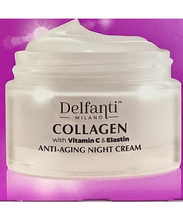 Delfanti-Milano COLLAGEN with VITAMIN C & ELASTIN Rejuvenating & Nourishing Anti-Aging Night Cream Face and Neck Moisturizer Made in Italy - Buy Online on GoSupps.com