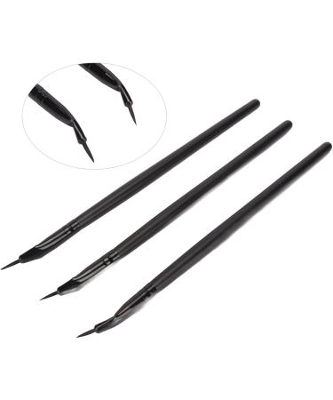 3pcs Bent Brush Ultra Fine Angled Gel Brushes Professional Makeup Tool Easy Application Nylon Brush Hair Wooden Handle - Buy Online on GoSupps.com