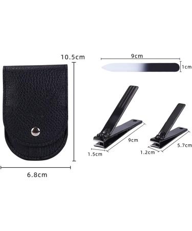 Nail Clippers Kit Stainless Steel Nail Tools Built-in Nail File Portable Nail Clippers 3 Pieces Travel Travel Black Travel Nail Clippers - Buy Online on GoSupps.com
