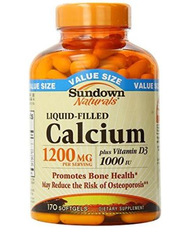 Sundown Calcium Plus D3 1200 mg Liquid-Filled 170 Softgels by Sundown Naturals