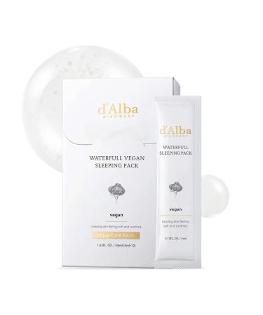 d Alba Italian White Truffle Waterfull Vegan Sleeping Pack Non Wash-off Hydrating Overnight Face Mask with White Truffles Safe for Sensitive Skin Portable Gel-Type Mask