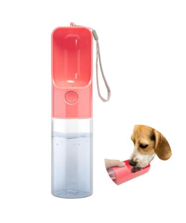Esing Dog Water Bottle Dispenser,Water Bottle for Dogs,Portable Dog Water Bottles for Walking Travel Pet Doggie Drinking Cup 15oz Pink