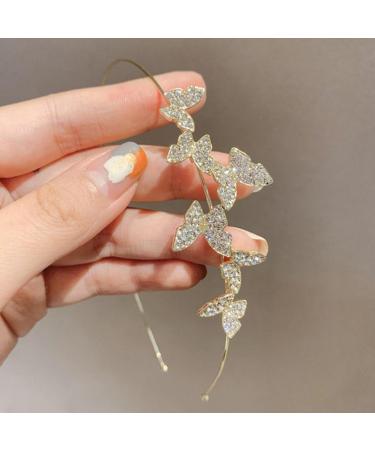 Fomiyes Golden Rhinestone Butterfly Hair Band | Crystal Bridal & Wedding Accessories for Women & Girls - Buy Online on GoSupps.com