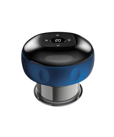 Electric cupping massage device rechargeable 6/12 gang Professional intelligent cupping therapy portable cockroach for home office and travel (12 gear blue)