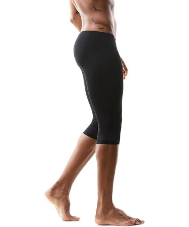 TSSOE Men's Compression Fitness Sheer Shorts Capris Tights Baselayer Pants - Black, Medium - Buy Online on GoSupps.com