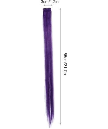 Colorful Hair Extensions Multicolor Party Highlight Straight Hair Clips Girls Synthetic Hair Extensions Colorful Hair Extensions Highlight Wig Clips Hair Extensions Highlight Wigs Women's(Purple) - Buy Online on GoSupps.com