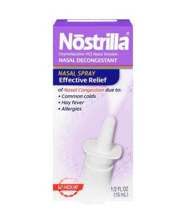 Nostrilla Nasal Decongestant, Effective Relief of Nasal Congestion, Up to 12 hours of Relief, 0.50 FL OZ