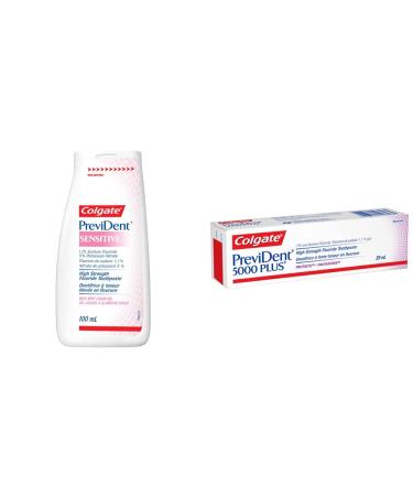 Colgate PreviDent 5000 Plus Sensitive Fluoride Toothpaste Bundle | Enamel Protection Dentifrice for Teeth Care Fruitastic Fruity Flavor (Travel Size) Toothpaste + Toothpaste 39 Ml