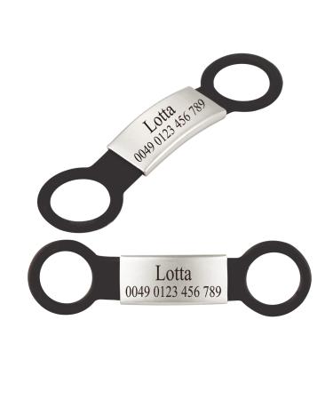 2 pieces of silicone dog brand with engraving pet-ID brand to postpone personalized animal brands for dogs and cats black M (2 Pack)