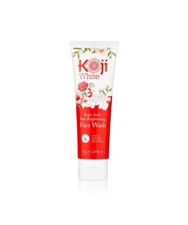 Koji White Kojic Acid Skin Brightening Face Wash for Exfoliating Face  Hydrating Face Moisturizer  Vegan Face Wash  Even Skin Tone with Vitamin C  Flower Extracts  Vitamin E  Not Tested on Animals  2.54 Fl Oz