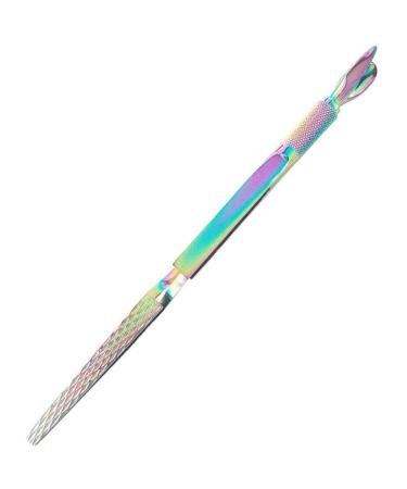 Strong Stainless Steel Nail Pincher Multi-Function Nail Pinching Tool Nail Art Clips C-Curve Pincher Cuticle Cutter Pusher False Nail Shaping Tweezers Manicure Gel Nail Acrylic Remover - Rainbow