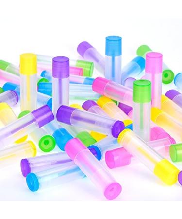 50-Pack Lip Balm Empty Clear Tubes with Twist Cap, 3/16 Oz (5.5 ml) - Multicolor - Buy Online on GoSupps.com