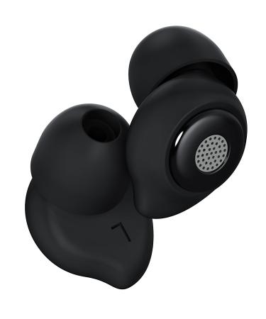 Ear Plugs Silicone Super Soft Earplugs for Noise Reduction 6 Ear Tips with Storage Case 30dB Noise Cancelling for Working Sleeping Studying Concerts Reading or Focusing (Black)