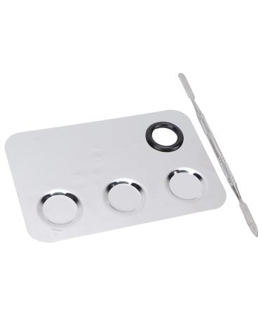 Professional Stainless Steel Cosmetic Mixing Plate & Spatula - Makeup Pigment Blending Palette for Flawless Application - Buy Online on GoSupps.com