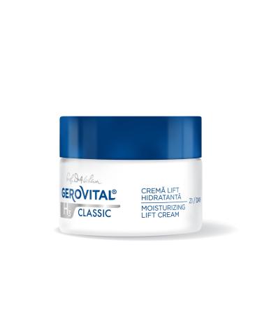 GEROVITAL CLASSIC Moisturizing Lifting Cream with Hyaluronic Acid and Vitamin E - Deep Hydration Reduces Wrinkles & Fine Lines Anti-Aging Face Cream 50 ml