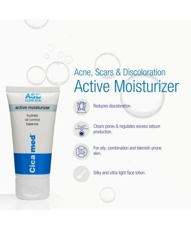 Moisturizer for Acne Cicamed Medical Science ASD Active Acne Scars Blemishes Oily Skin and Discoloration - Buy Online on GoSupps.com