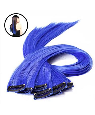 Frcolor Synthetic Hair Extensions 10pcs Blue