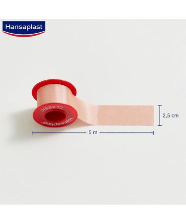 Hansaplast Classic Fixing Plaster 5m x 2.5cm - Strong Adhesive Tape for Secure Wound Bandage Fixation - 1 Pack - Buy Online on GoSupps.com