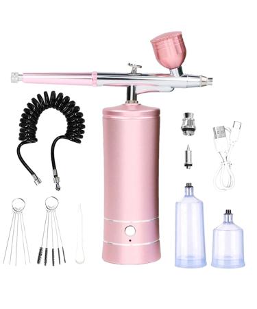 wemee Rechargeable Cordless Airbrush Compressor Portable Handheld Electric with 0.4mm Nozzle for Barber Nail Art Makeup Model Painting