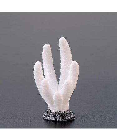 Movoja 2 PIECE Aquarium Decoration Corals - for fresh and salt water - Decoration Coral Aquaristics - 1 White Coral 1 White