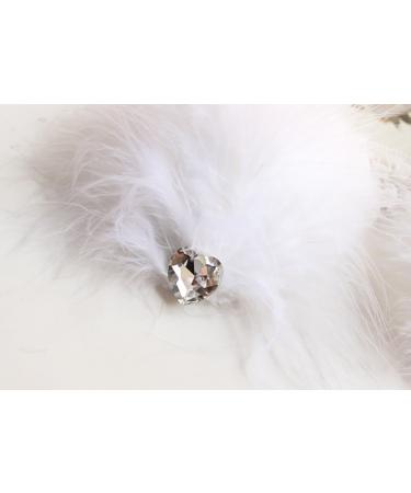 2PCS Girls Heart-shaped Feather Hair Clips - White Wedding Hair Accessories - Buy Online on GoSupps.com
