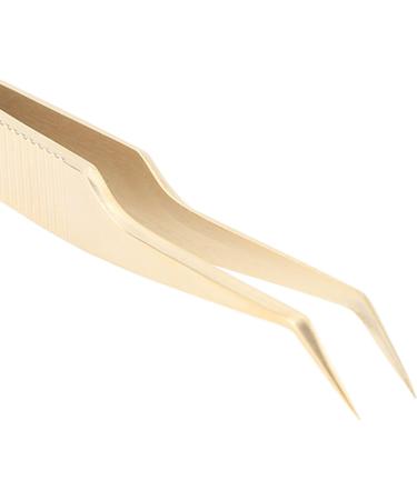Premium Stainless Steel Eyelash Extension Tweezers Multifunctional Precise Design & Gold Feather Clip for Salons | International Shipping - Buy Online on GoSupps.com