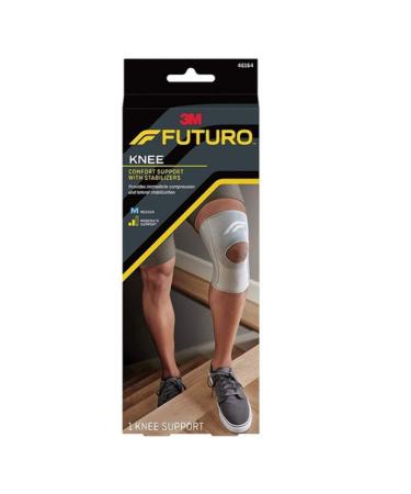 FUTURO Comfort Knee Support with Stabilizers  Ideal for Sprains  Strains  and General Support  Breathable  Small