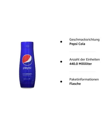 Buy SodaStream Syrup Pepsi Cola - 440ml Makes 9 Liters of Fresh Beverage in Seconds - International Shipping Available - Buy Online on GoSupps.com