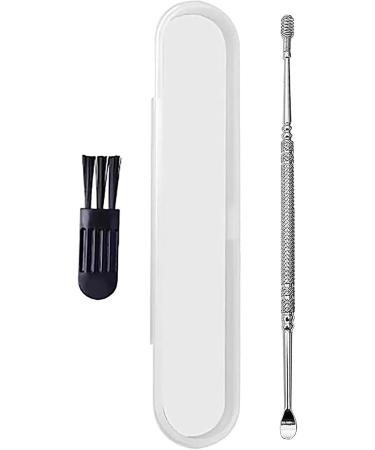 Silver Spring Ear Wax Cleaner Tool Set | Double Ended Ear Spoon & 360 Spiral Brush | Stainless Steel Ear Care Kit for Health & Hygiene - Buy Online on GoSupps.com
