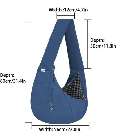 FDJASGY Small Pet Sling Carrier- Hands Free Reversible Papoose Bag with Safety Belt for Dog Cat - Navy Blue - Buy Online on GoSupps.com