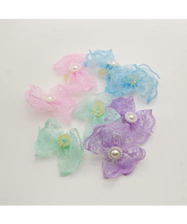 NA 20 Pcs Dog Hair Bows Pink Blue Purple Green Dog Bowknot Headwear Rubber Hair Band for Pet Dog Cat Hair Decoration - Buy Online on GoSupps.com