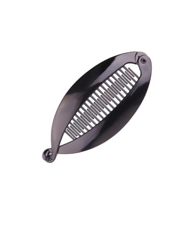 CLSSLVVBN Handmade Hair Clip - Versatile And Trendy Hair Accessory For All Occasions Lacquered Fish Clip Large Bottom Clip Bright black small size-9.5cm