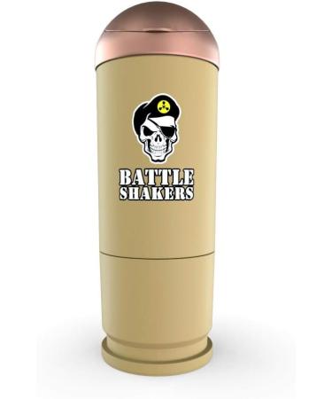 Battle Shakers Arsenal - Set of 4 Military Shaker Bottles 20 oz - Missile, Bomb, Torpedo, Bullet - Protein Cup with Storage Compartment - Dishwasher Safe & BPA Free - Buy Online on GoSupps.com
