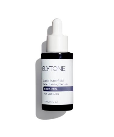 Glytone Micro-Peel Lactic Superficial Retexturizing Serum - With 10% Lactic Acid - For Dull Dry Skin - Vegan Paraben & Fragrance-Free - 1 fl. oz