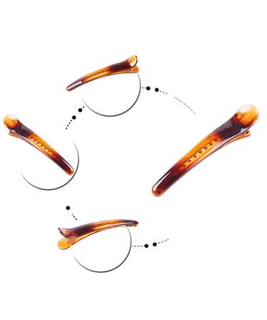 Numblartd Brown Duck Beak Hair Clips for Women - Non-Slip Plastic Clips for Professional Hairdressing & DIY - 7.8 cm - Buy Online on GoSupps.com