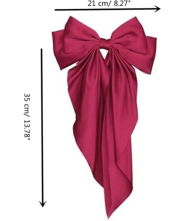 hgnxa Bow-Hair Clip Women Large knot Stain Hairpin Barrettes Girls Solid Color Ponytail Clip Hair Accessory Headwear Gift Pink - Buy Online on GoSupps.com