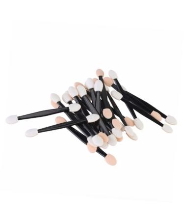 HAPINARY 50 Pcs Cosmetic Eyeshadow Eyeshadow Eyeliner Brushes Dual Sided Eyeshadow Brush Size 1 Black