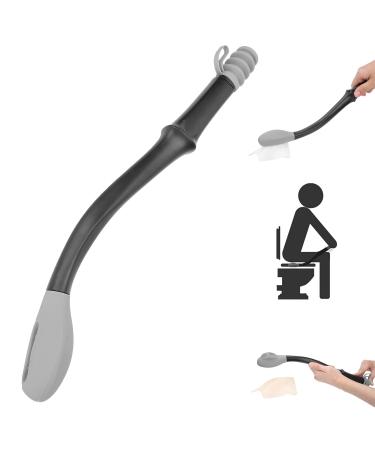 Toilet Aids Tools Easy Wipe Bottom Wiper 15.7" Long Handle Reach Comfort Wiper Holder Toilet Paper Tissue Grip Self Wipe Aid Helper Designed for The Elderly and Pregnant Women (Grey)