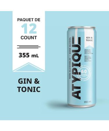 Atypique Non-Alcoholic Low Calories Cocktail Gin & Tonic 355 mL 12-Count Gin & Tonic 1 Count (Pack of 12) - Buy Online on GoSupps.com