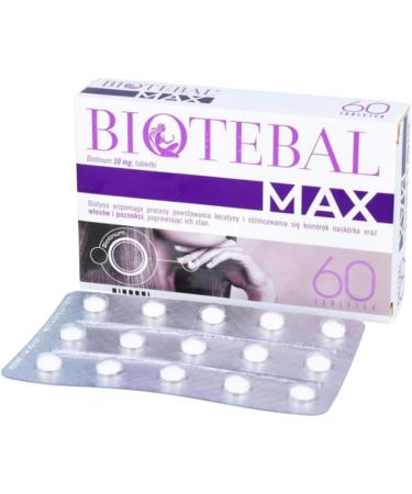 Formula Biotebal Max 10mg 60TBS European Version Biotin Max 10 000 mcg Formula for Hair Skin and Nail Support - Buy Online on GoSupps.com