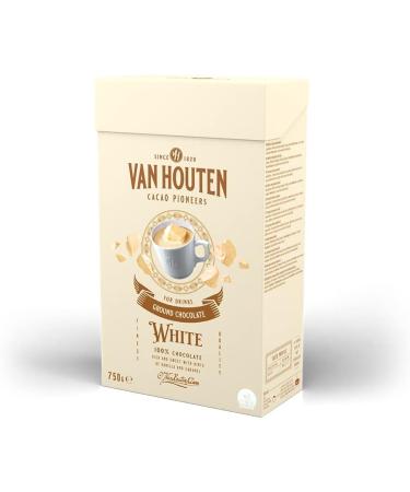 Van Houten GROUND WHITE Cocoa Chocolate Drink Powder 750 G - For Hot & Cold Drinks - Makes 22 Servings - Rich and Sweet with Hints of Vanilla and Caramel - Vegetarian Non-GMO - Buy Online on GoSupps.com