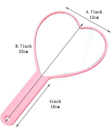 TBWHL Heart-Shaped Handheld Mirror - Portable Cosmetic Mirror with Handle in Pink - Buy Online on GoSupps.com