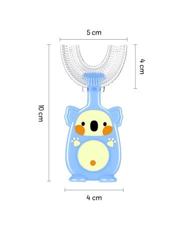 U-Shape Children's Toothbrush - Food-Grade Silicone BPA Free Extra Gentle - Hygienic for Kids (Ages 2-8) | DGN Toys Blue - Buy Online on GoSupps.com